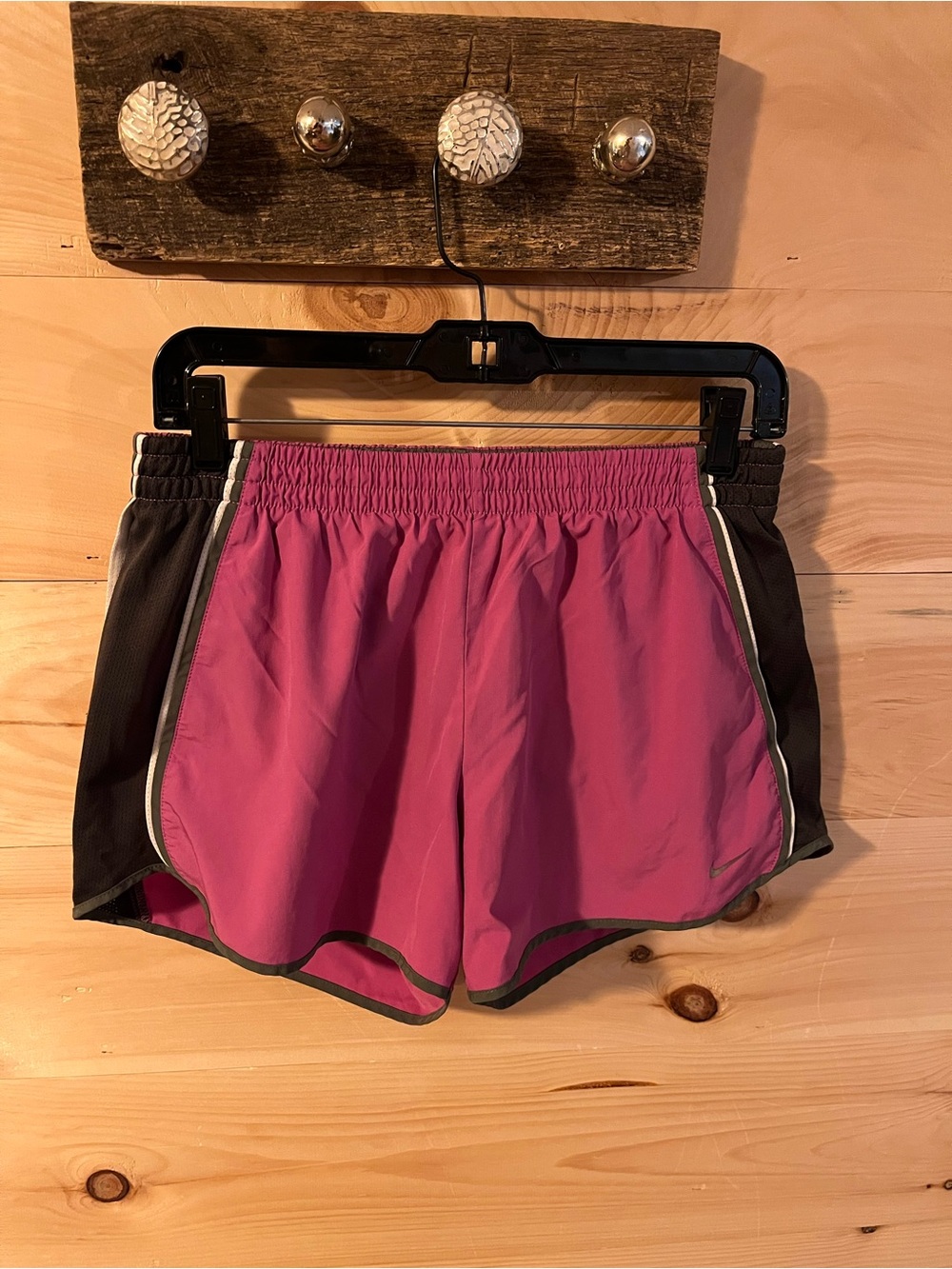Nike Dri-Fit Pink Athletic Shorts with Black Panels Size Small